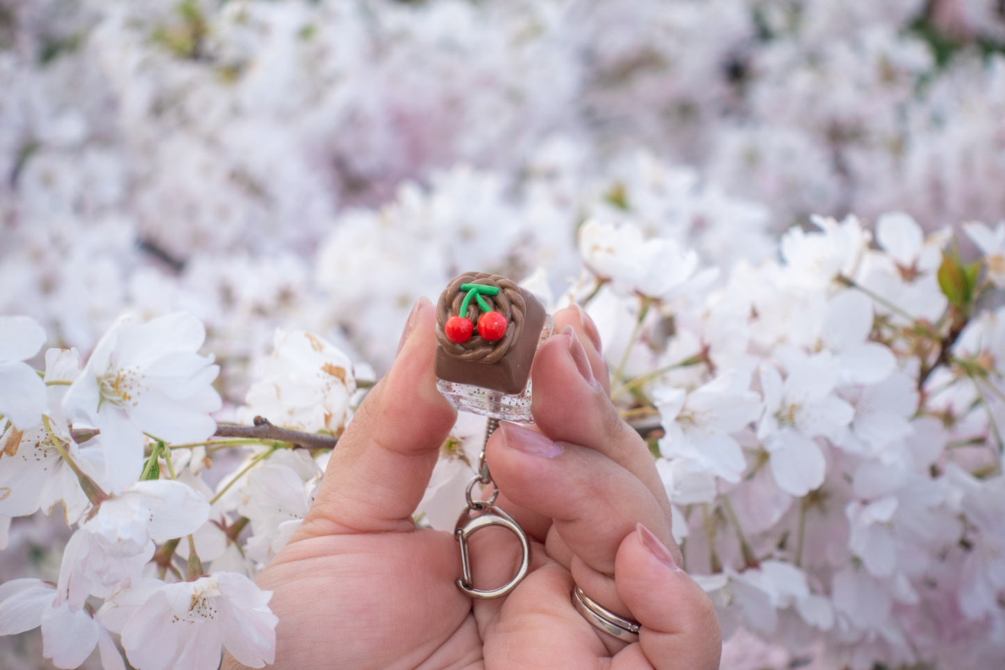 Cherry Fruit Polymer Clay Keycap / Kawaii Handcrafted Artisan Decor for Mechanical Keyboard / Animal Cross Inspired