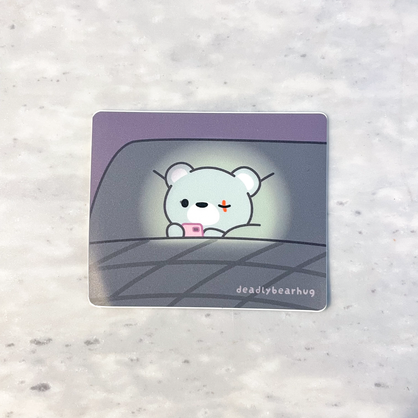 Doomscrolling in Bed Deadly Waterproof Vinyl Sticker