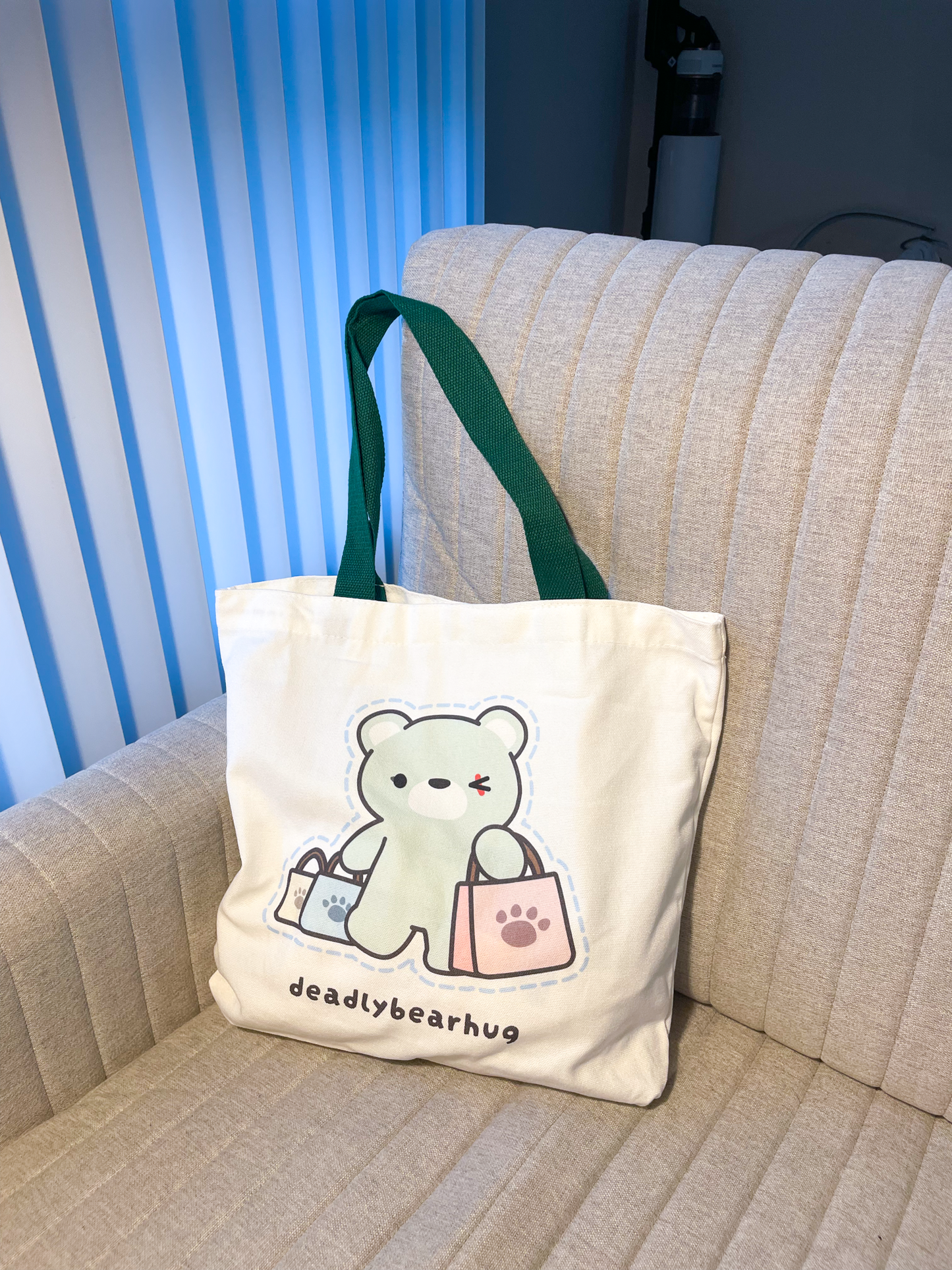 deadlybearhug canvas tote bag