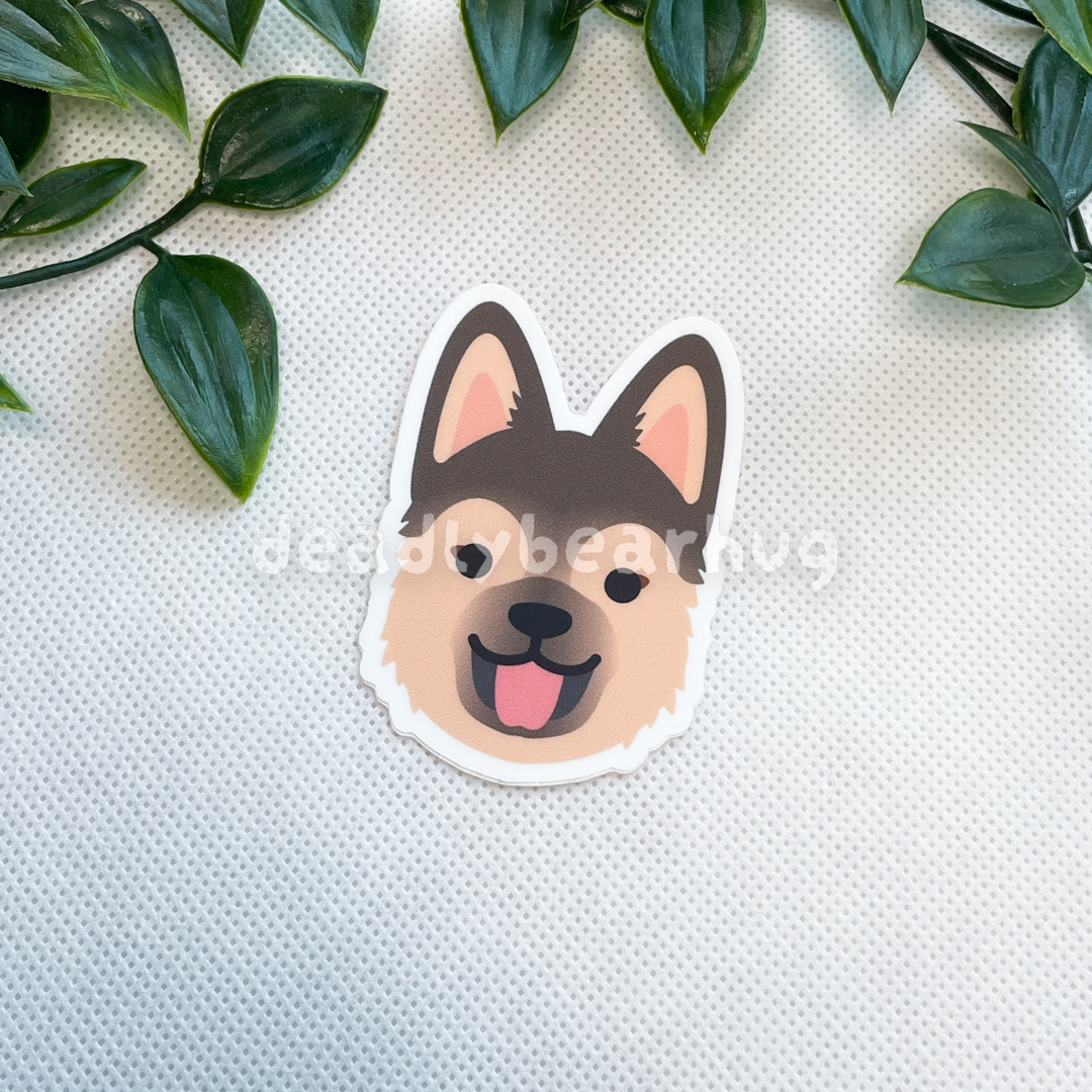 German Shepherd Dog Weatherproof Matte Vinyl Sticker Decal / Black Red Tan