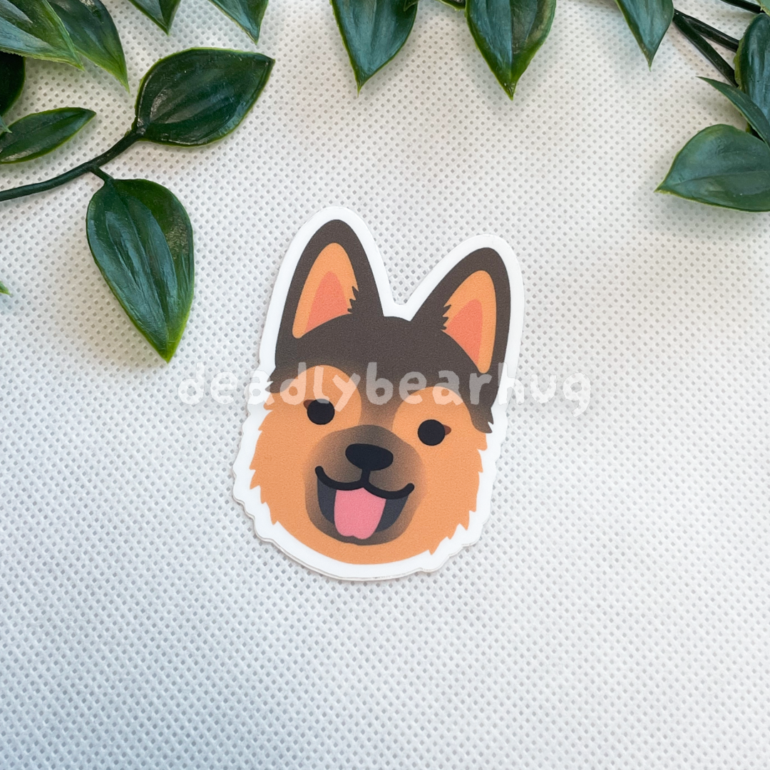 German Shepherd Dog Weatherproof Matte Vinyl Sticker Decal / Black Red Tan