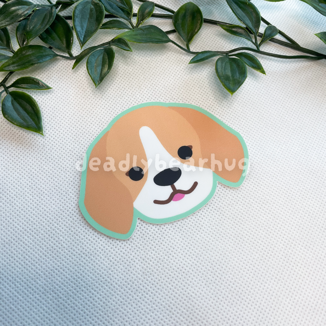 Beagle Dog Weatherproof Matte Vinyl Sticker Decal