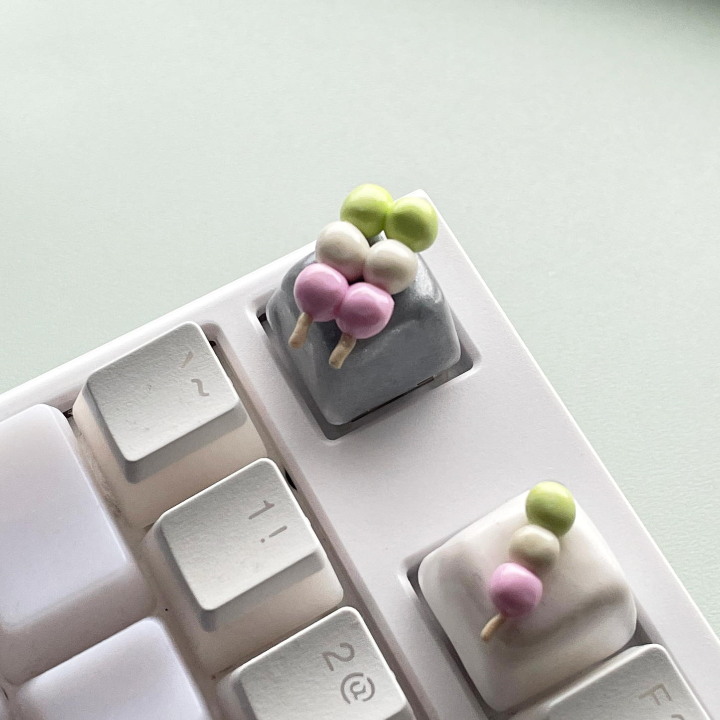 Double Dango Polymer Clay Keycap / Kawaii Handcrafted Artisan Decor for Mechanical Keyboard