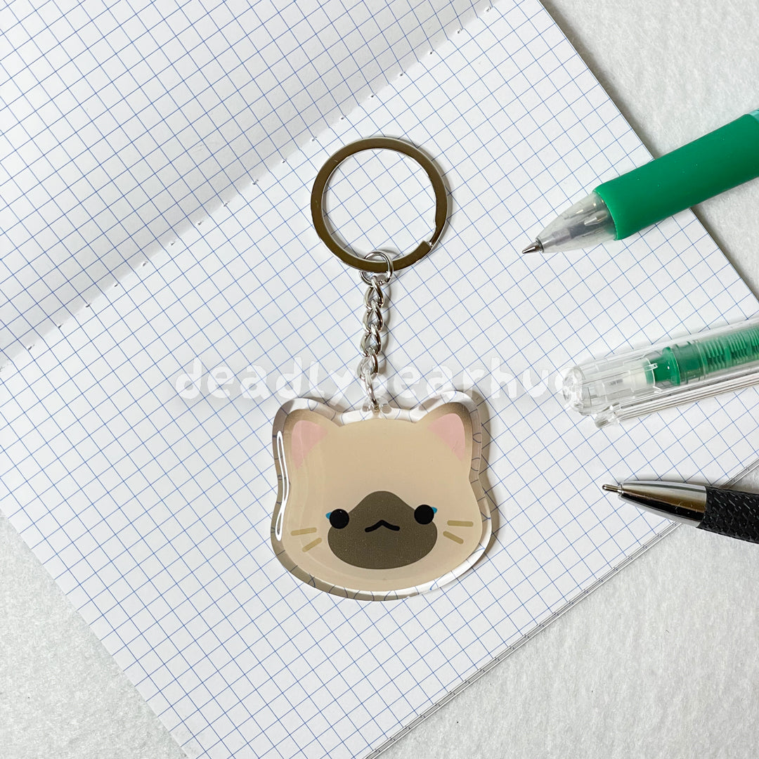Siamese Cat Double-Sided Epoxy Acrylic Keychain