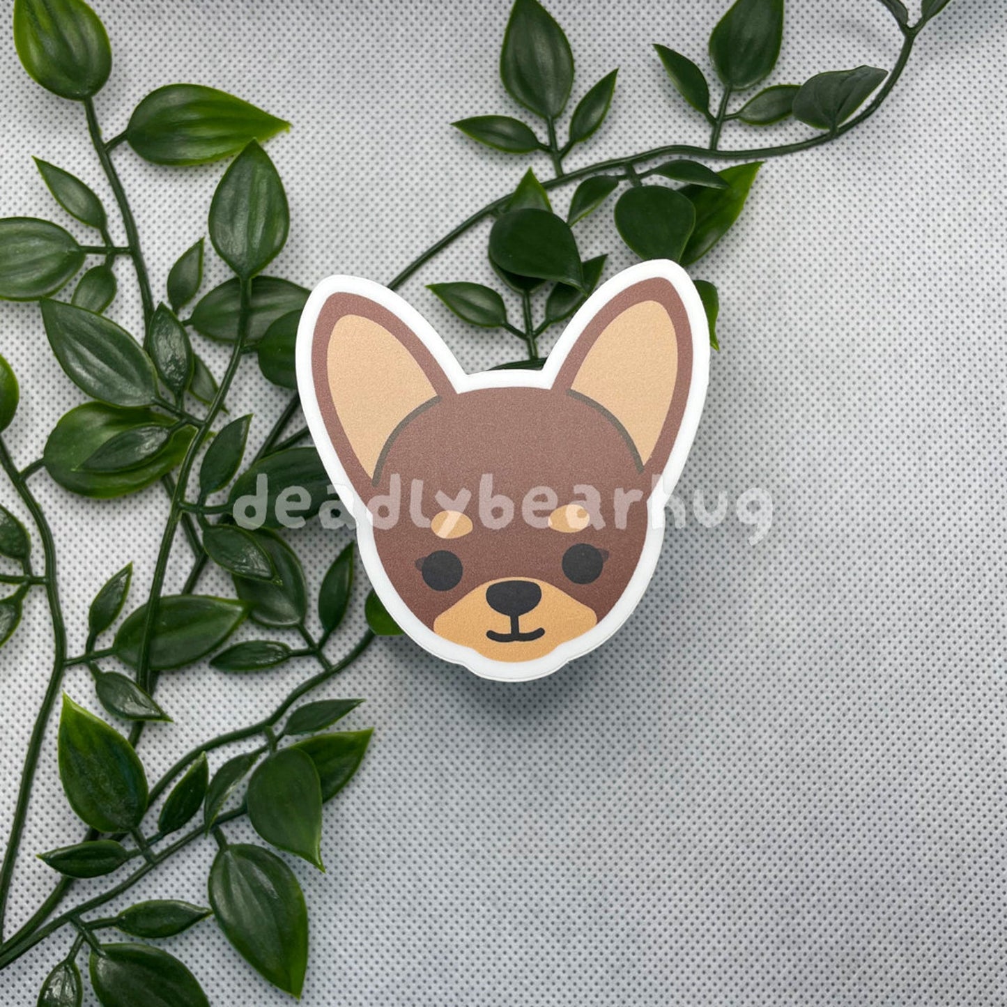 Chihuahua Dog Weatherproof Matte Vinyl Sticker Decal / Black Tan Fawn Red Brown