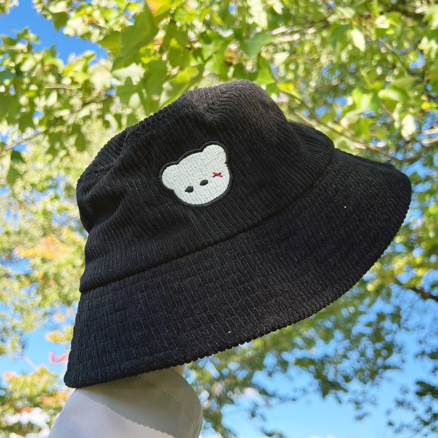 Deadlybearhug Cute Corduroy Bucket Hat