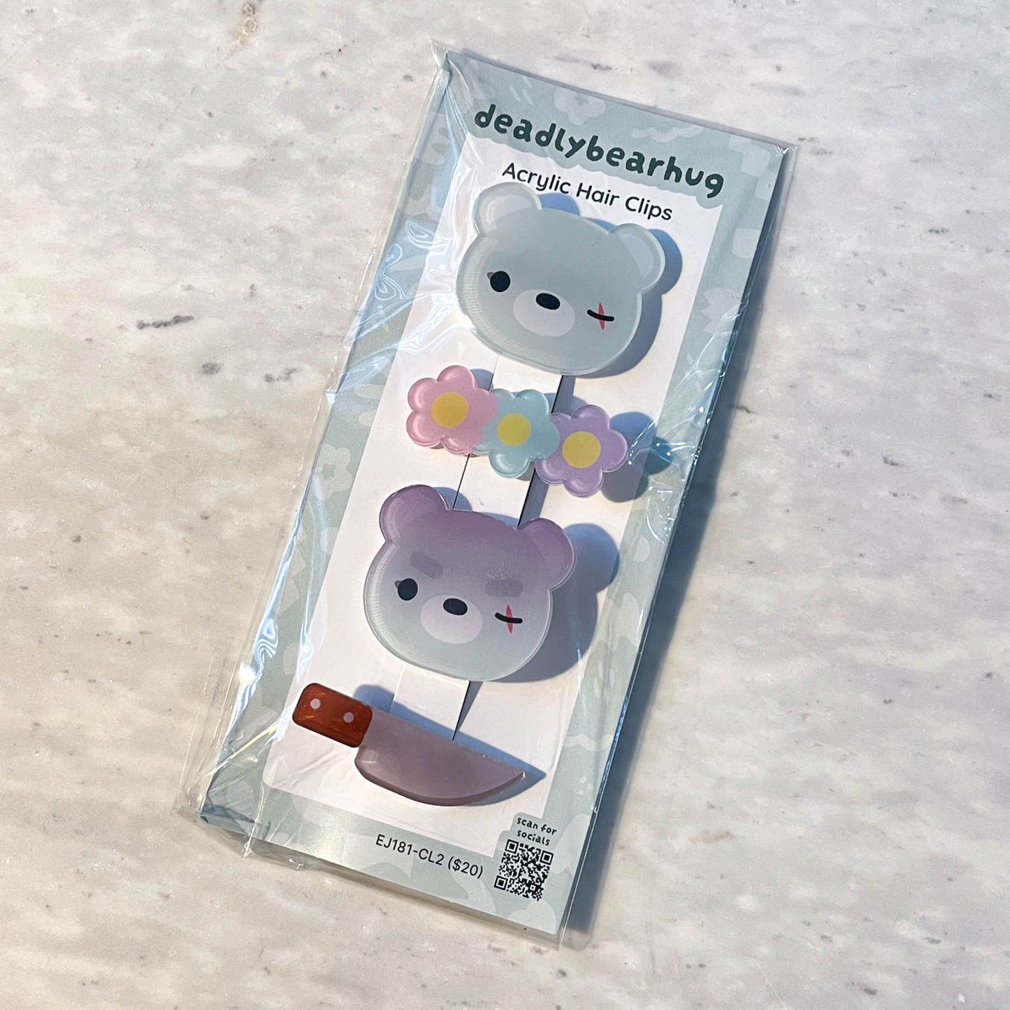 Deadlybearhug Acrylic Hair Clip Set (4)