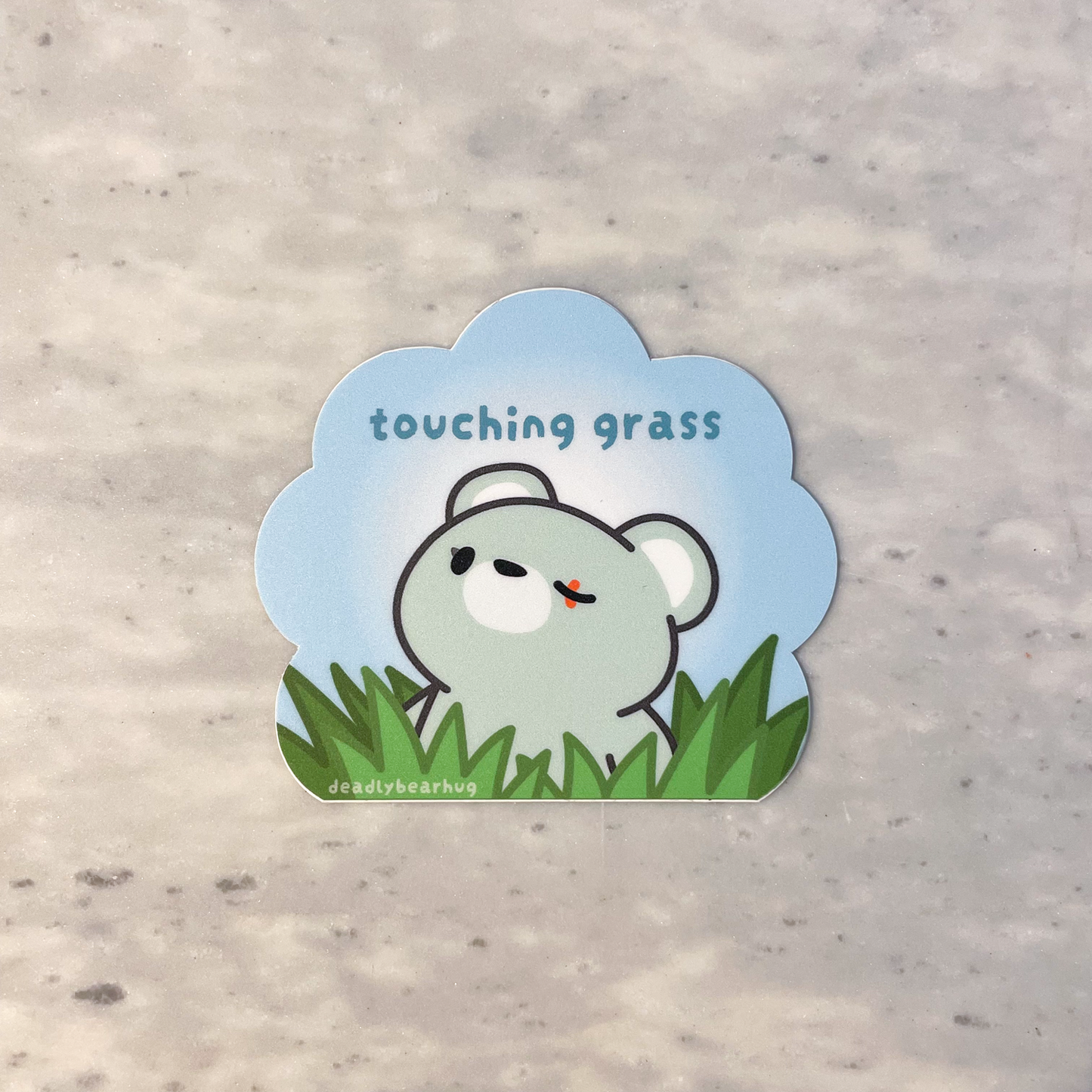 Touching Grass Deadly Waterproof Vinyl Sticker