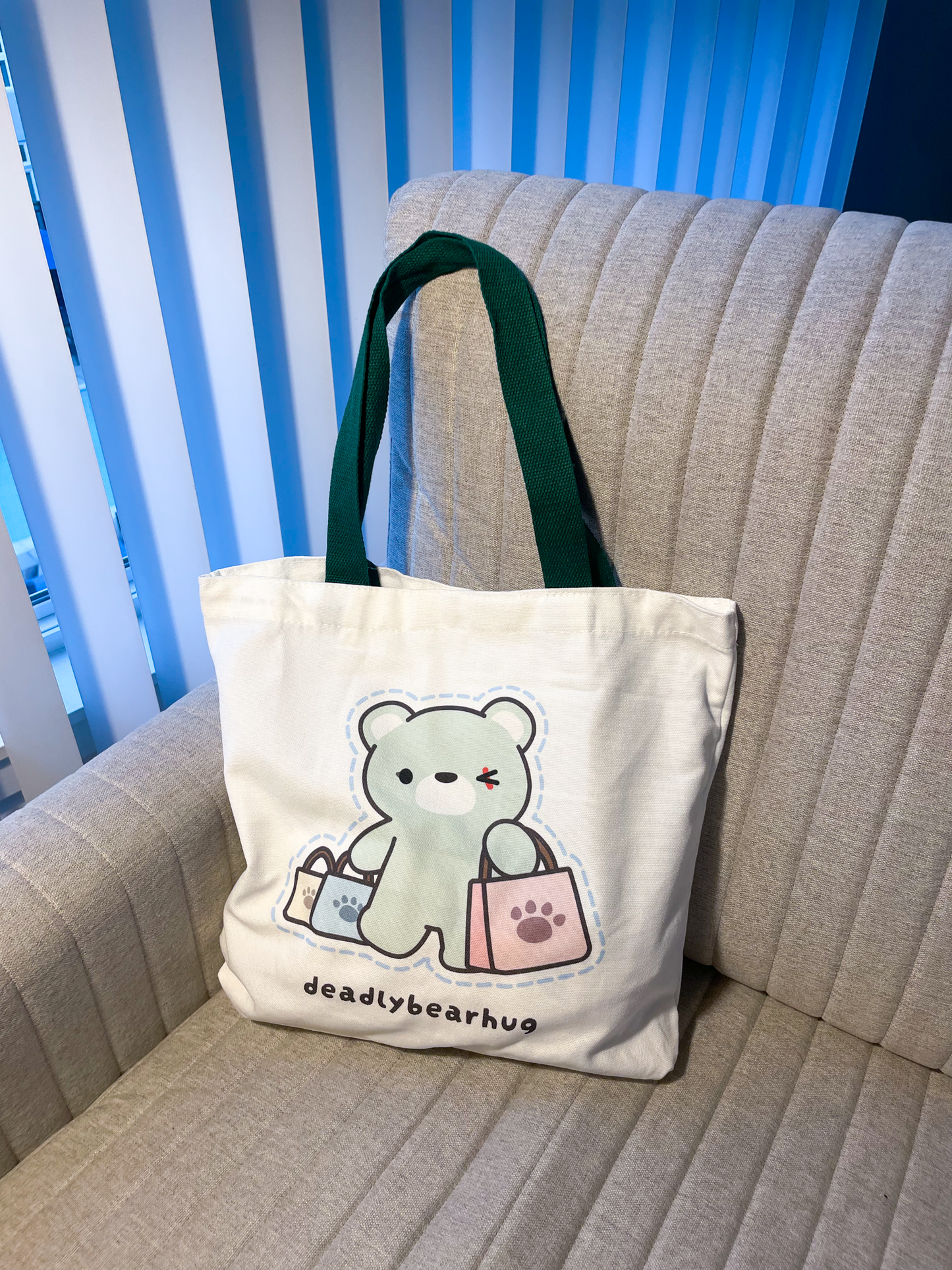deadlybearhug canvas tote bag