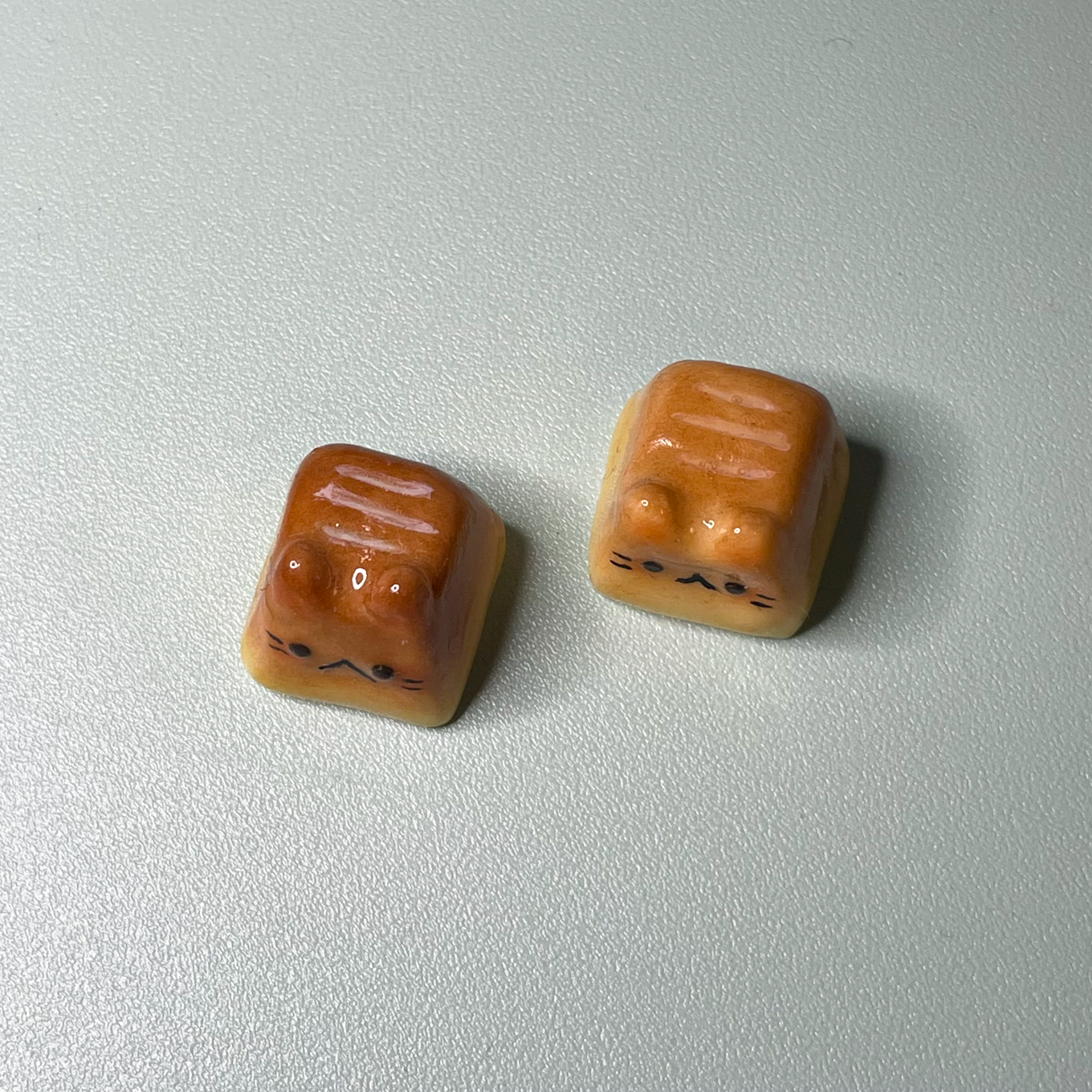 Bread Cat Polymer Clay Keycaps / Handcrafted Artisan Decor for Mechanical Keyboard