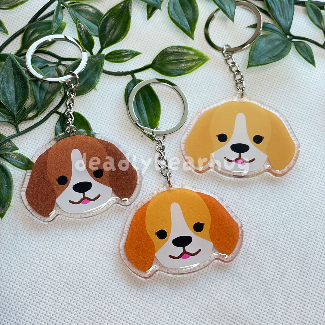 Beagle Dog Double-Sided Epoxy Acrylic Keychain