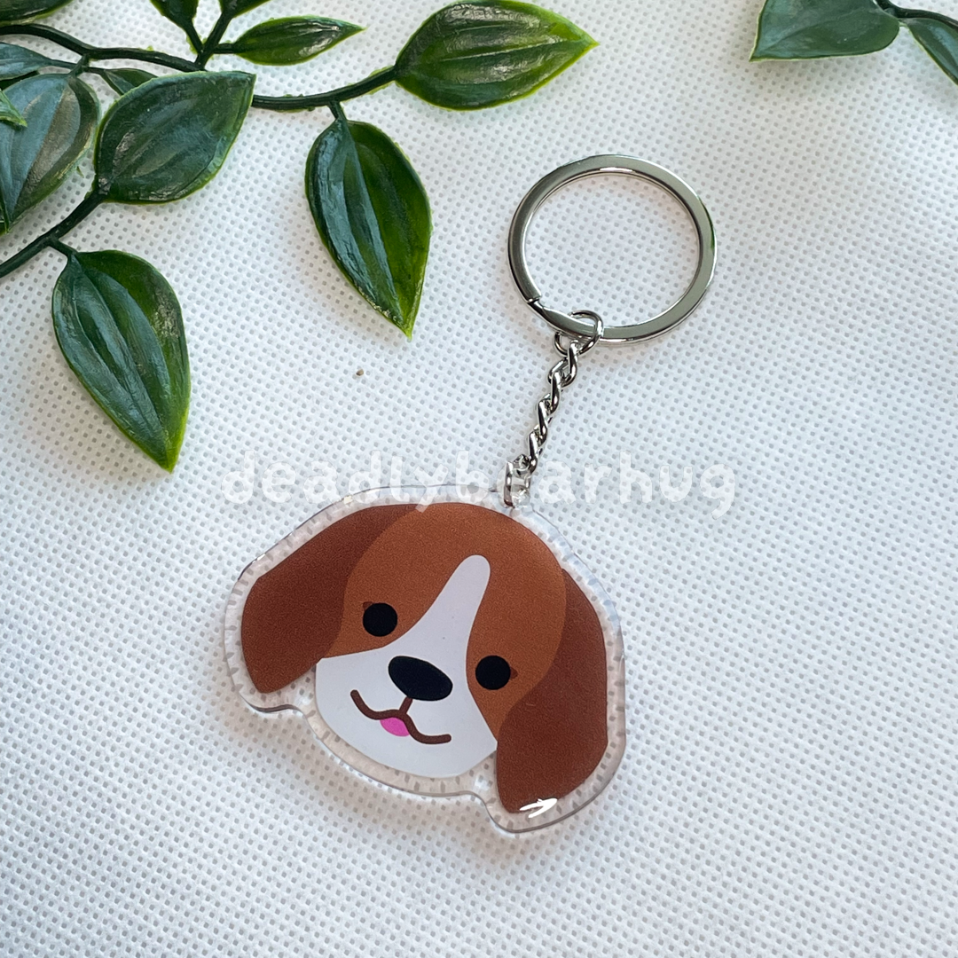 Beagle Dog Double-Sided Epoxy Acrylic Keychain