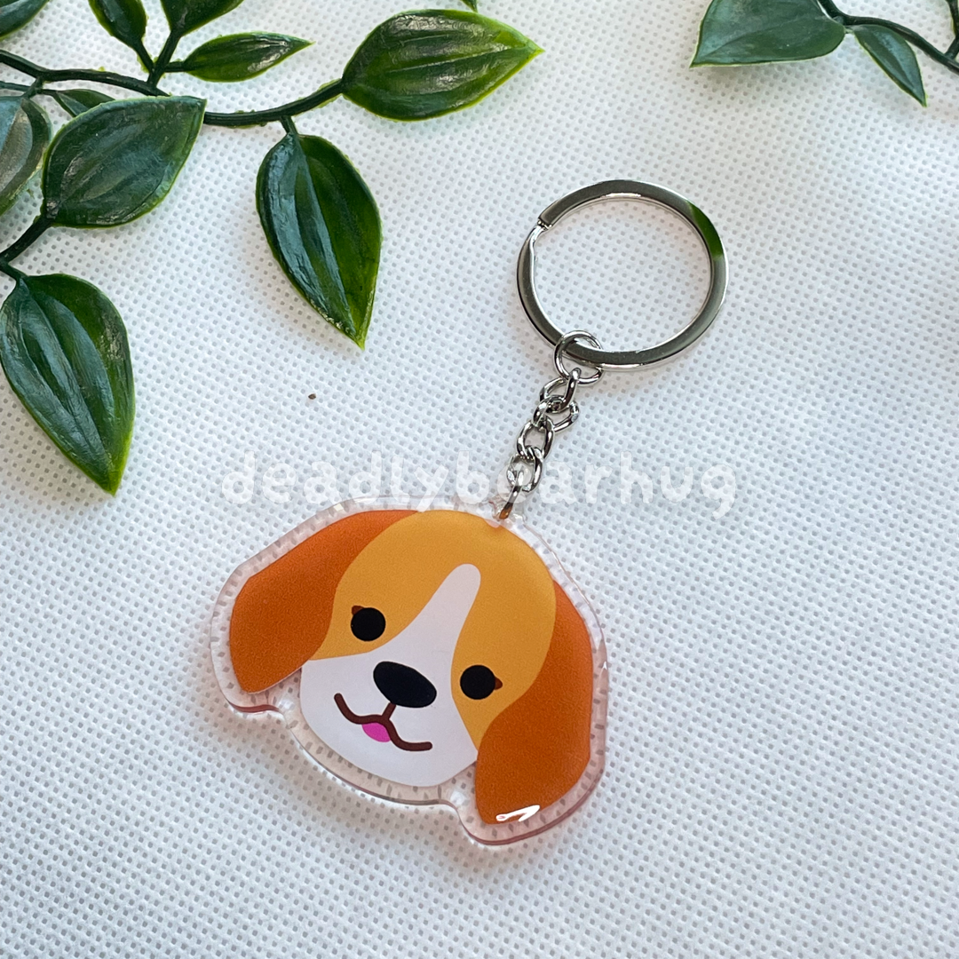 Beagle Dog Double-Sided Epoxy Acrylic Keychain