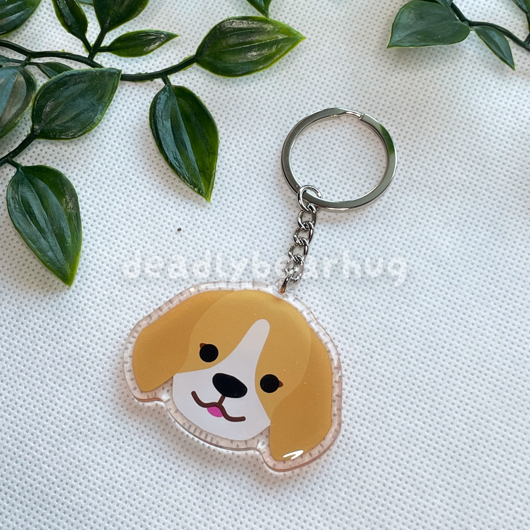 Beagle Dog Double-Sided Epoxy Acrylic Keychain