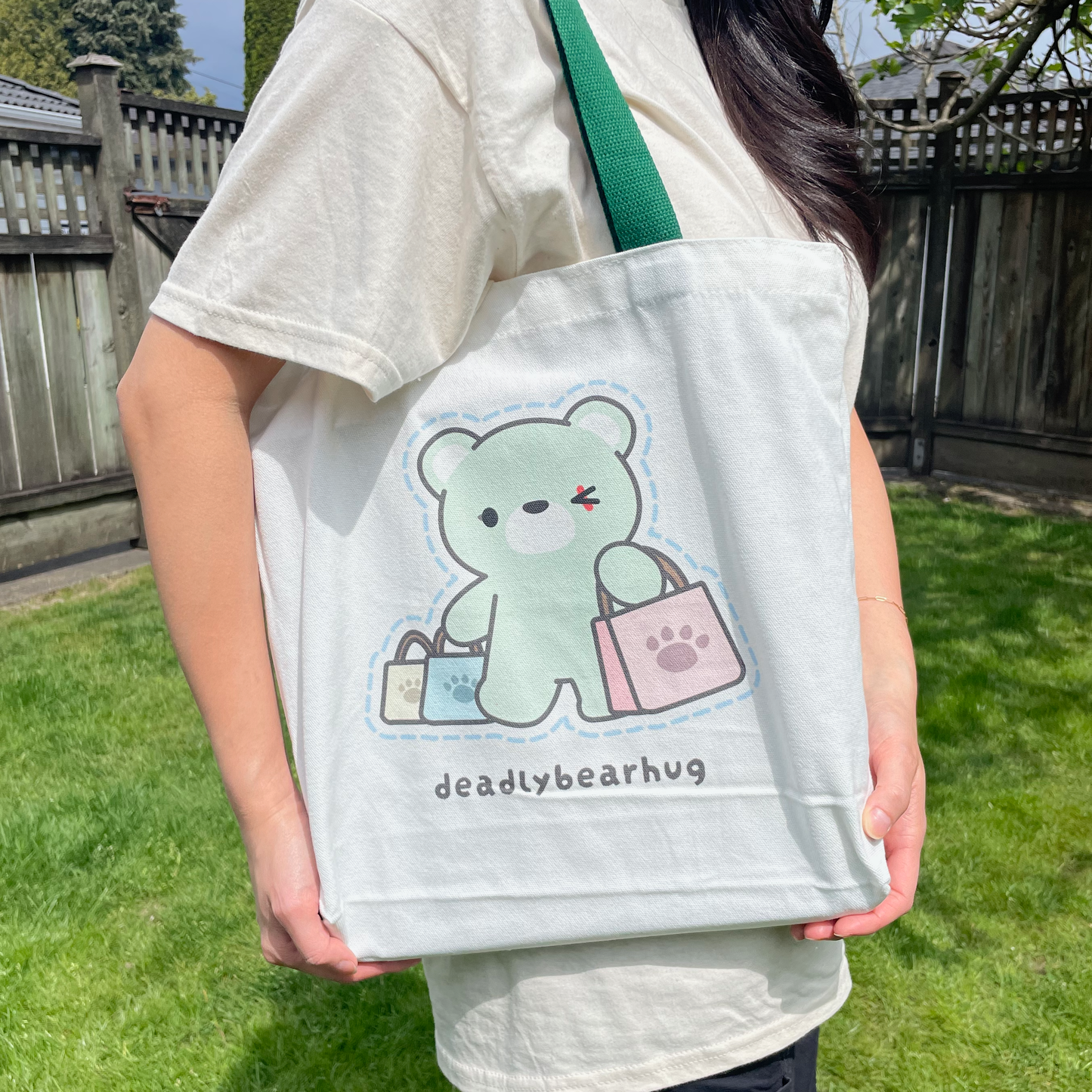 deadlybearhug canvas tote bag