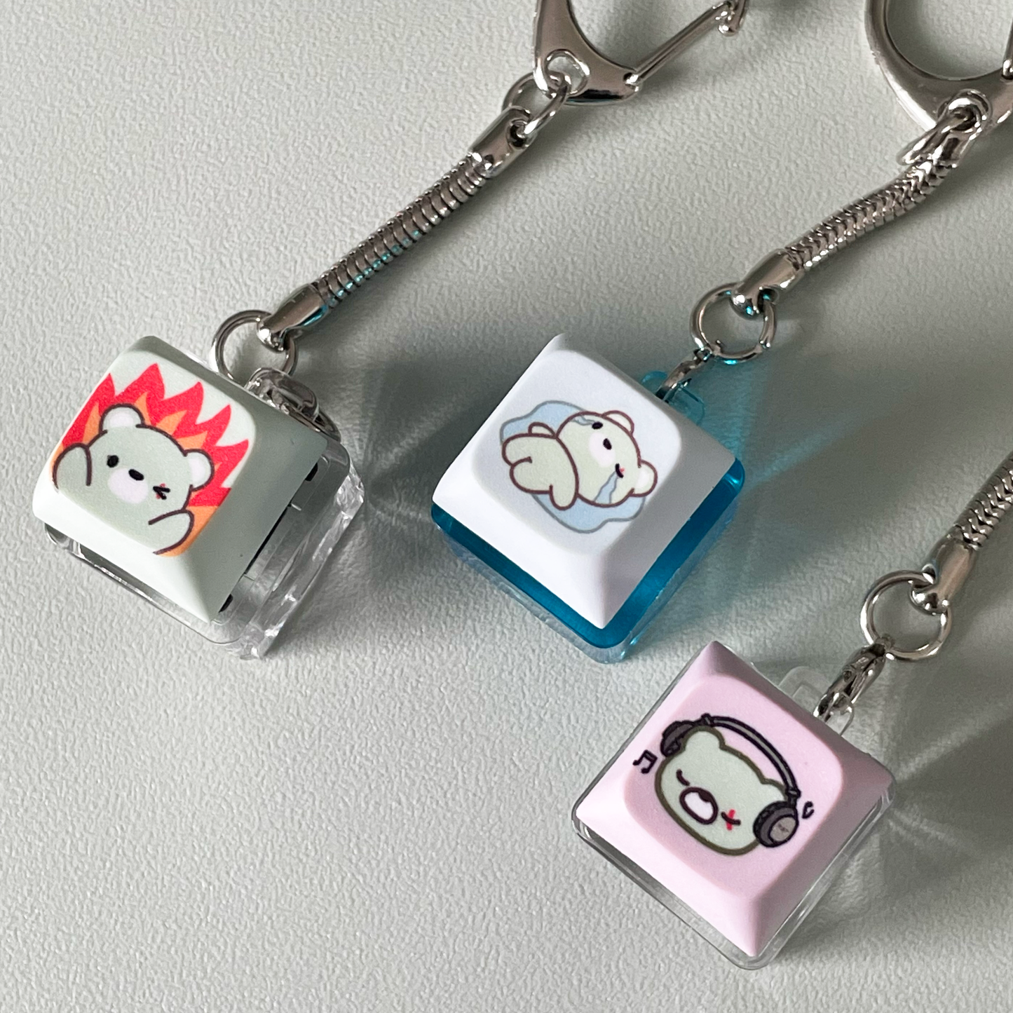 Keycap Clicker Keychains with RGB LED - deadlybearhug designs