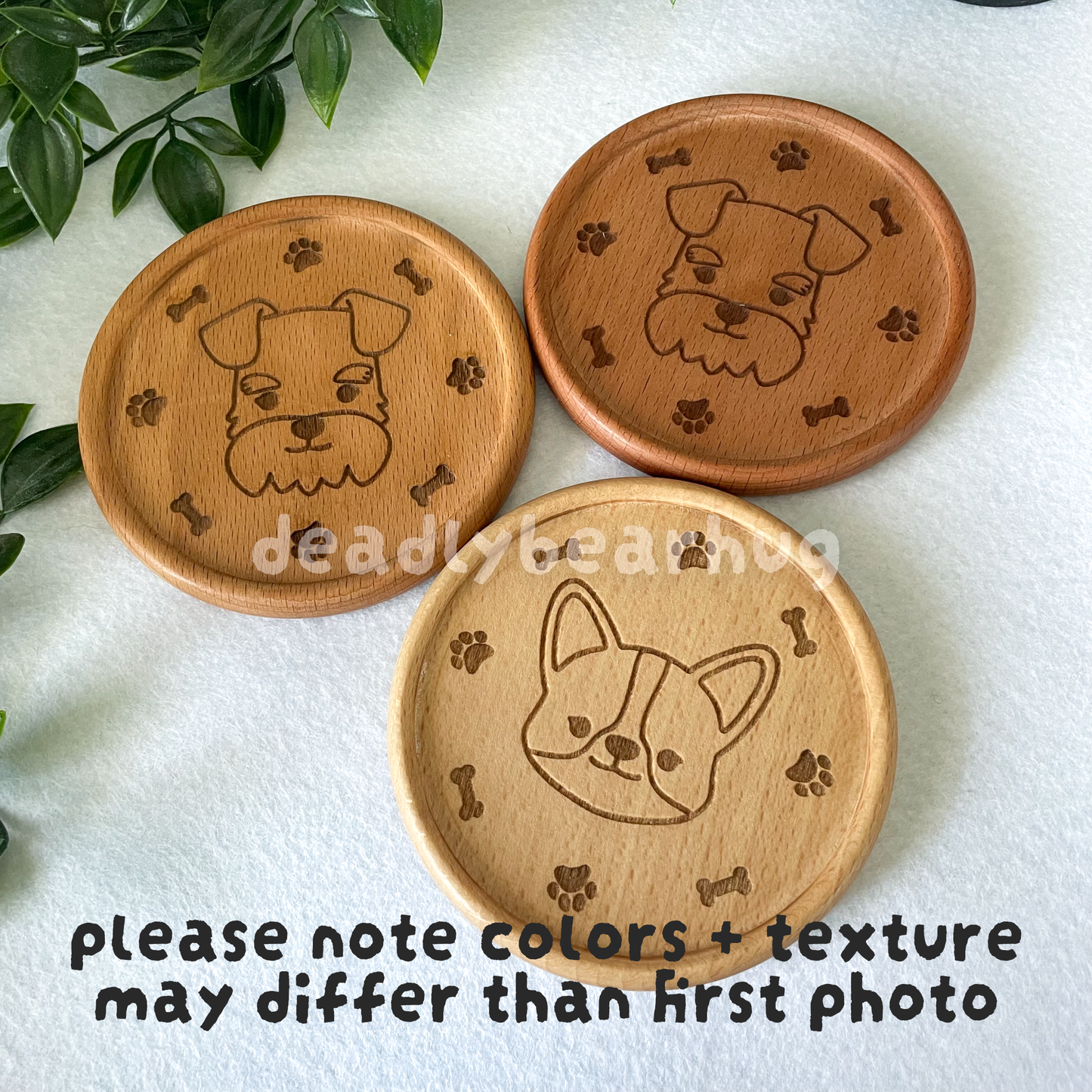 Corgi Wooden Beech Coaster for Home