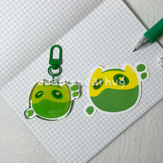 Gekko Moshpit / Valorant Agent Ability Acrylic Keychain Charm | Double Sided Epoxy | Matte Vinyl Sticker