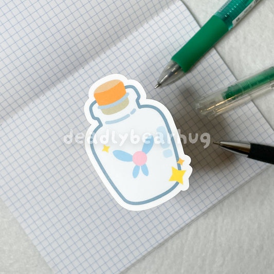 Navigation Fairy in Jar Water Resistant Matte Vinyl Sticker