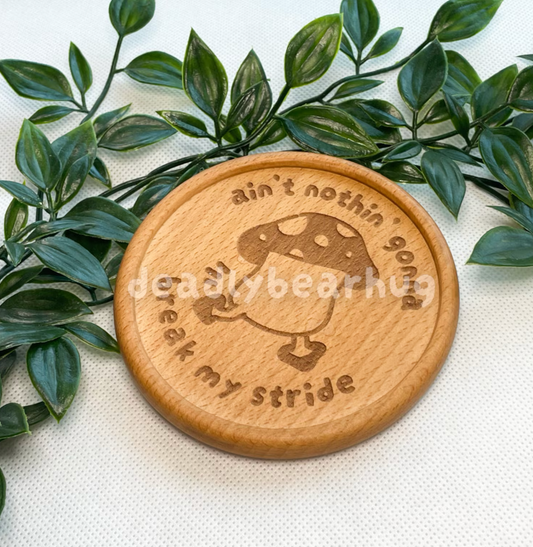 Walking Mushroom Dunmeshi Dungeon Meshi Wooden Beech Coaster for Home