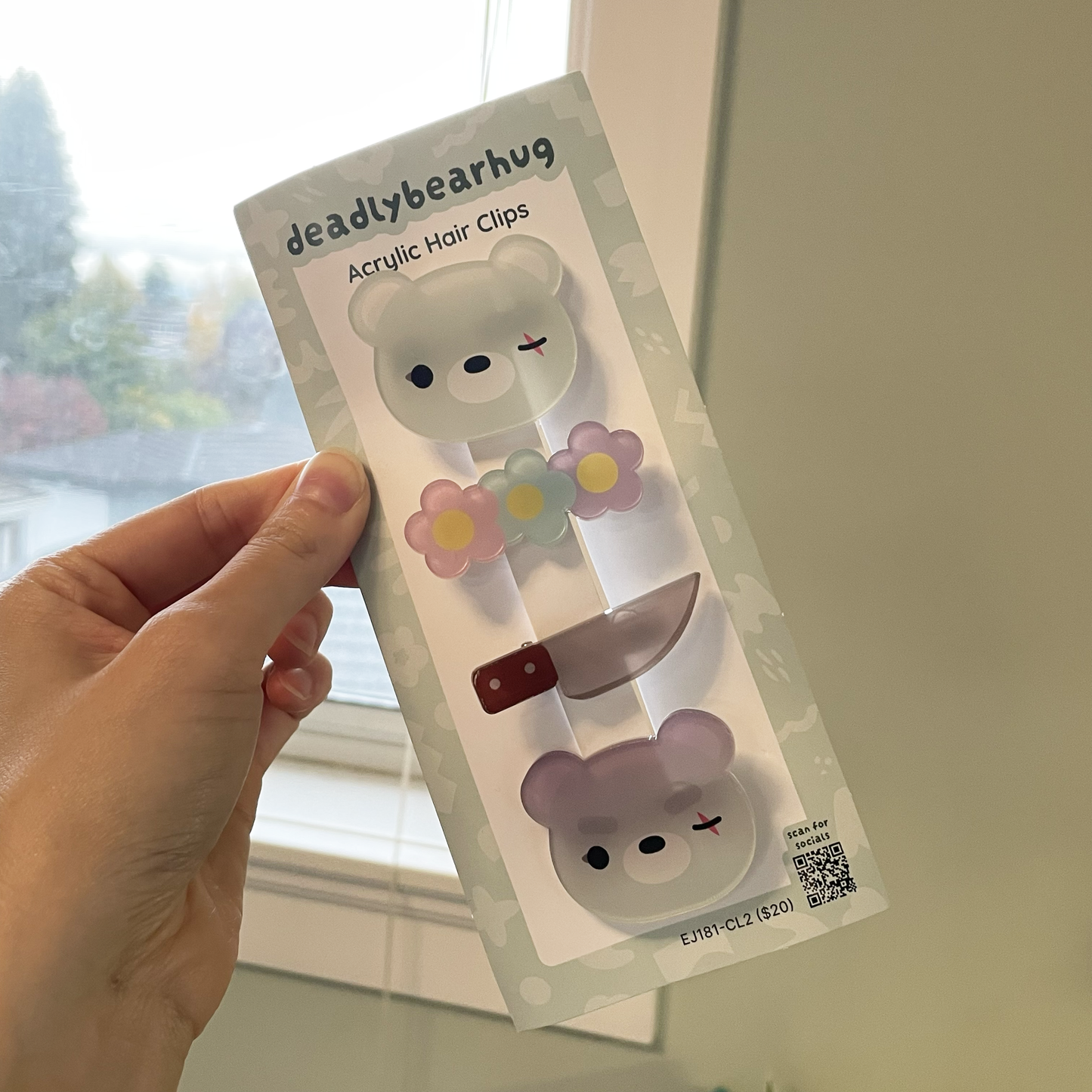 Deadlybearhug Acrylic Hair Clip Set (4)