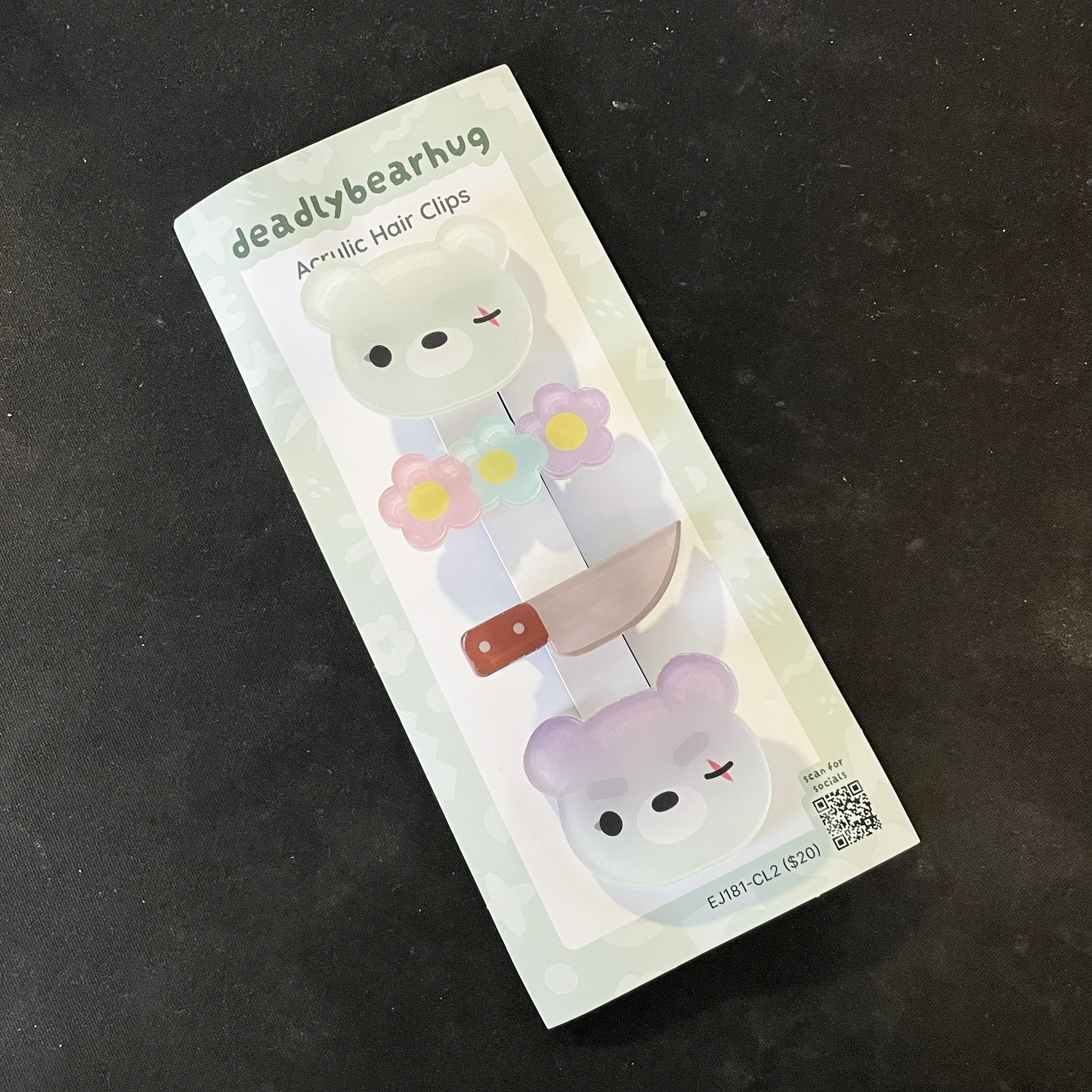 Deadlybearhug Acrylic Hair Clip Set (4)