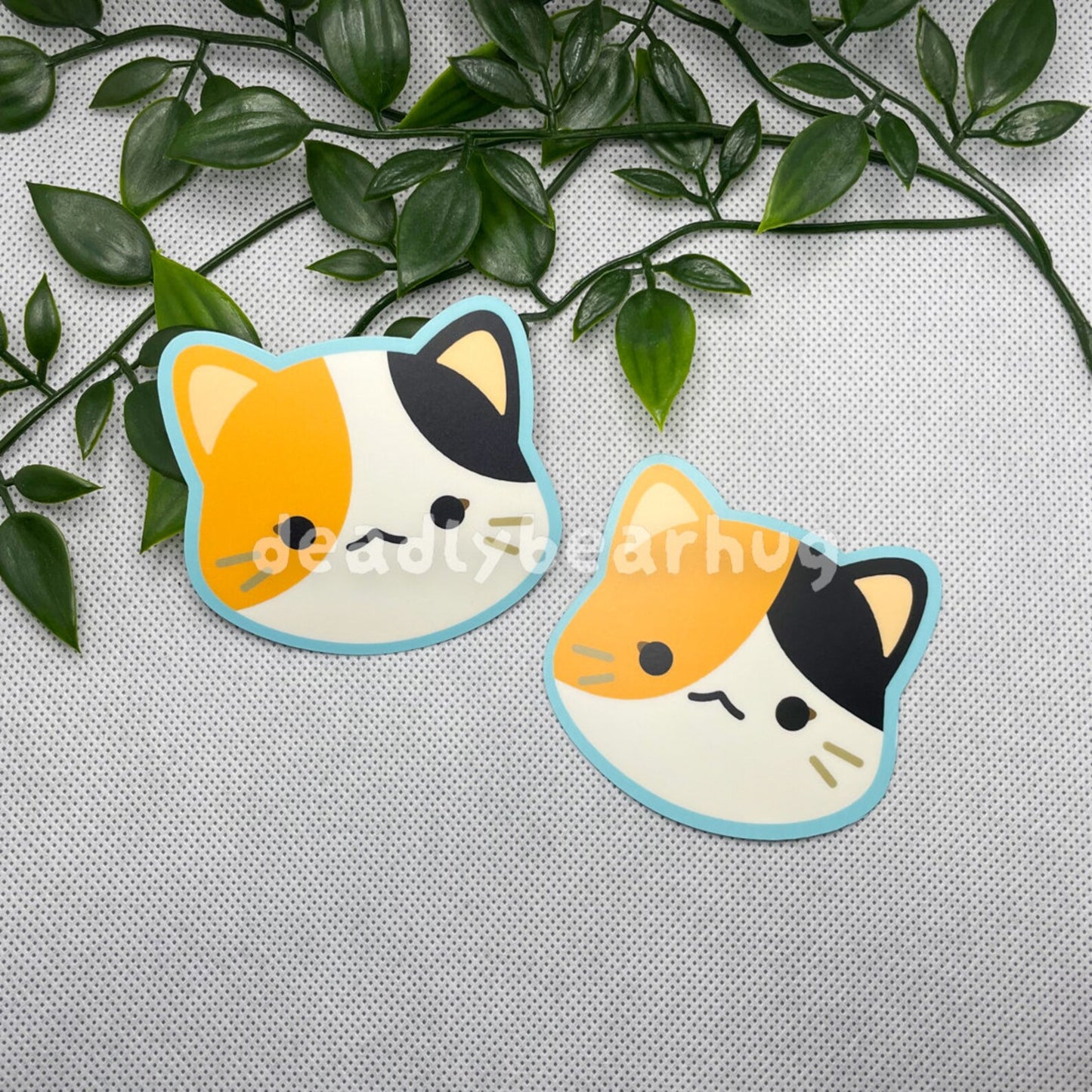 Calico Orange Black White Cat Water Resistant Matte Vinyl Sticker Decal