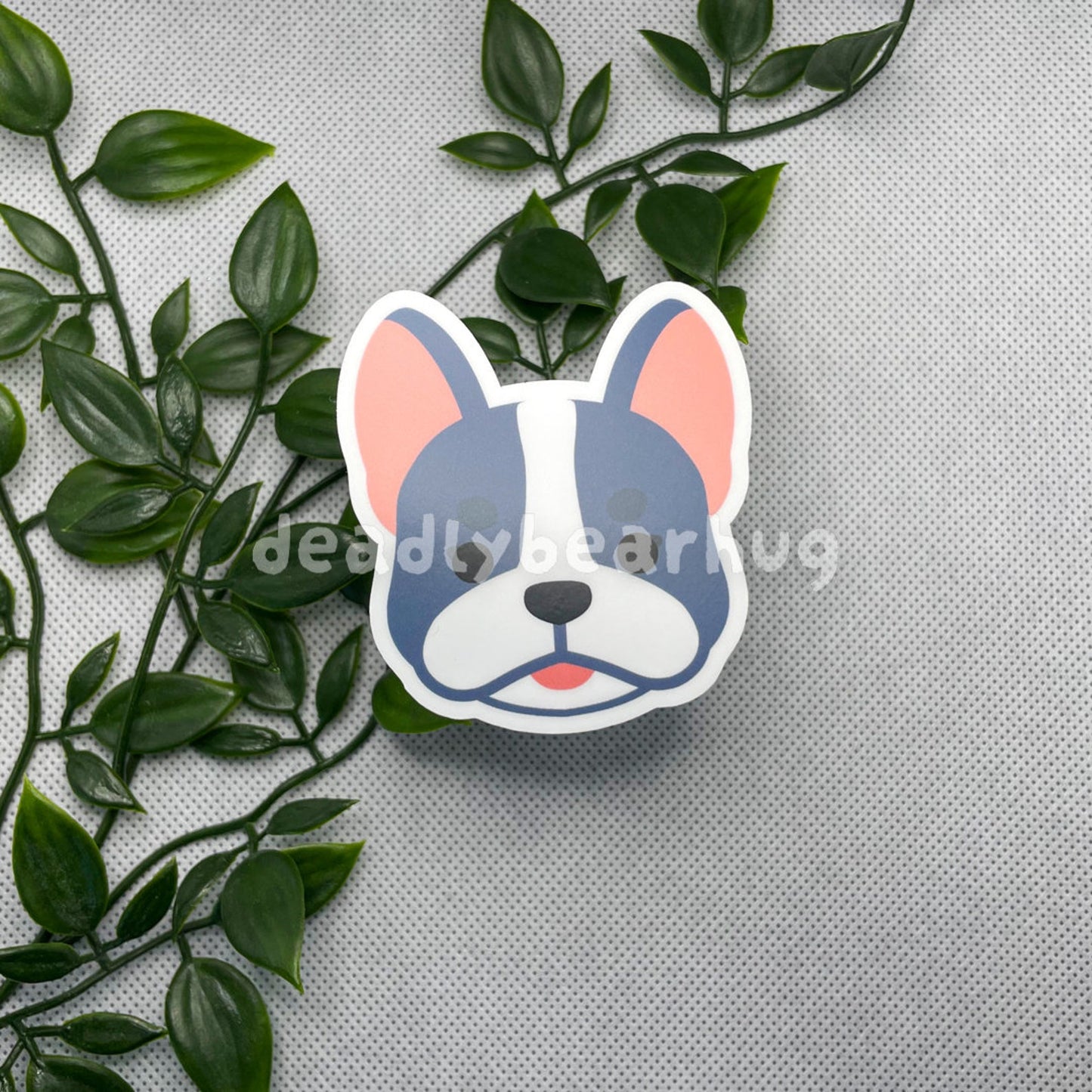 French Bulldog Dog Water Resistant Matte Vinyl Sticker Decal / Frenchie Fawn Blue Black White