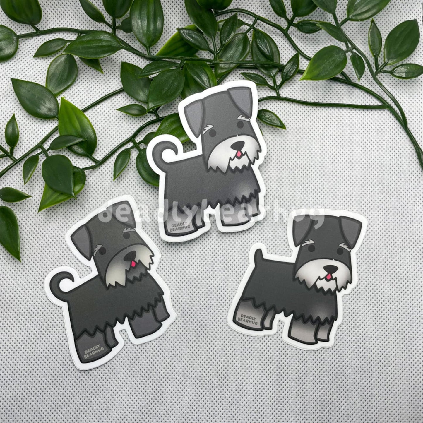 Black / Silver Schnauzer Weatherproof Matte Vinyl Sticker Decal