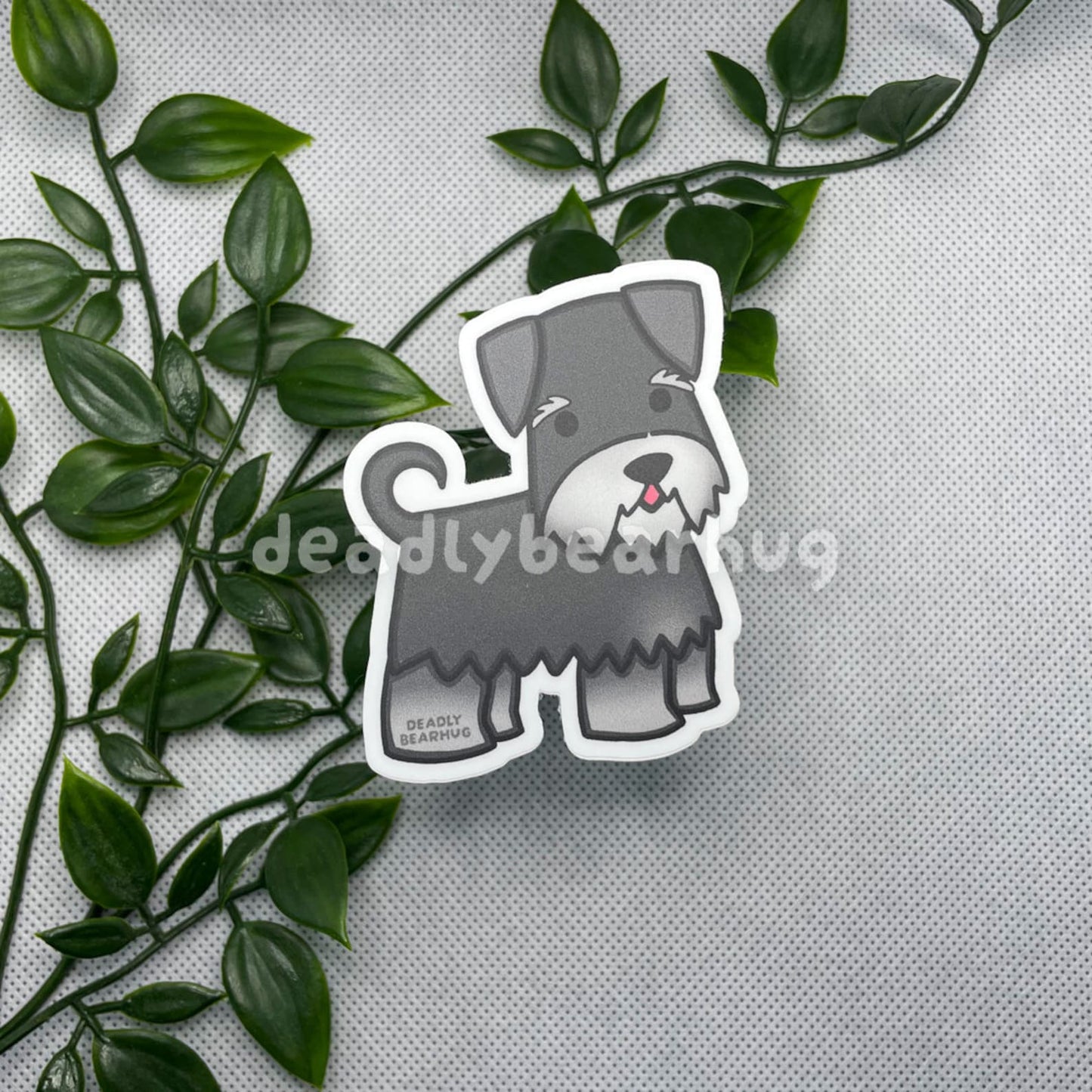 Black / Silver Schnauzer Weatherproof Matte Vinyl Sticker Decal