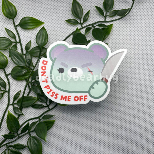 Don't Piss Me Off Bear | Weatherproof Matte Vinyl Sticker Decal