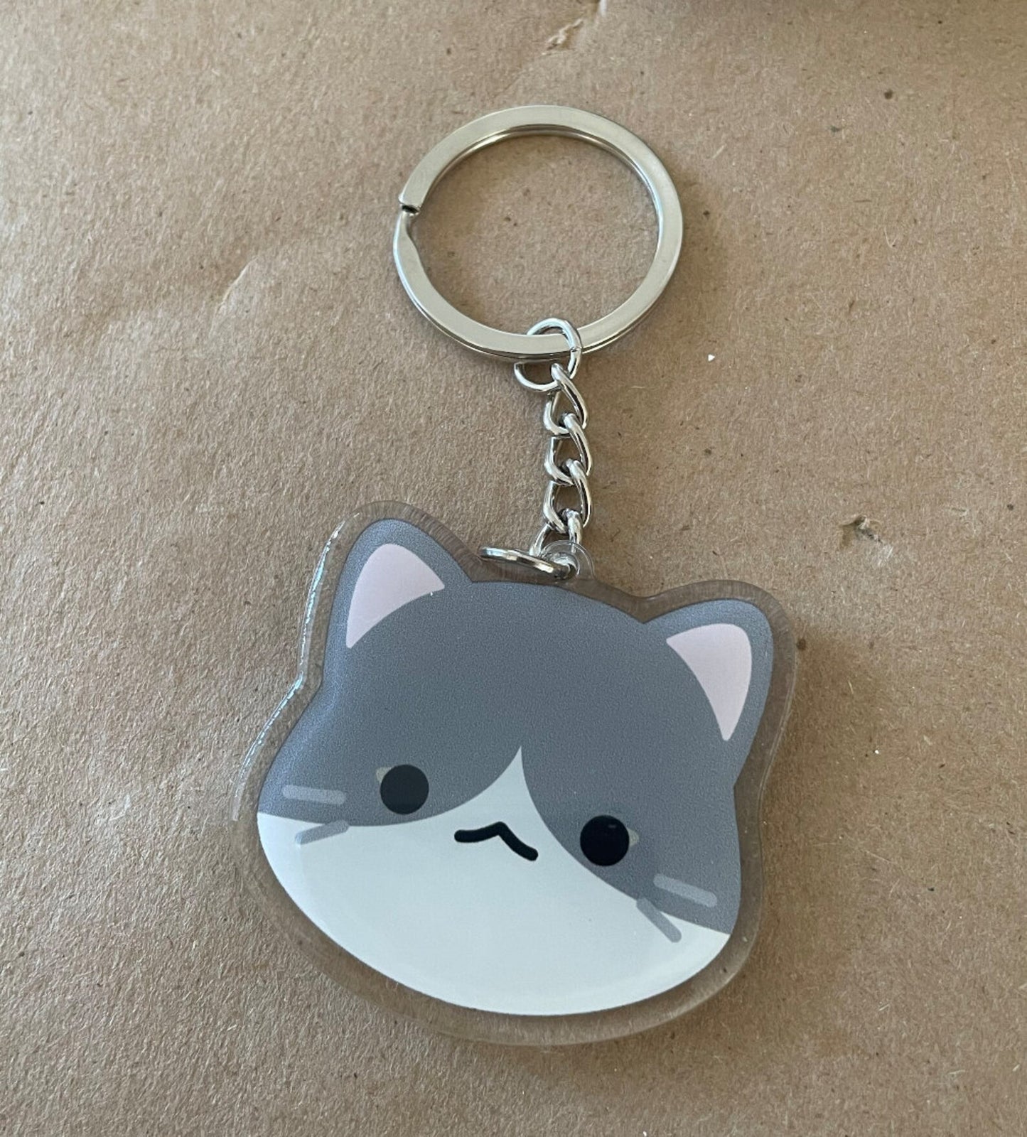 Bicolor Pattern Tuxedo Cat Double-Sided Epoxy Acrylic Keychain