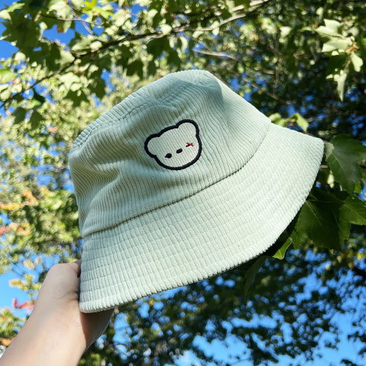 Deadlybearhug Cute Corduroy Bucket Hat