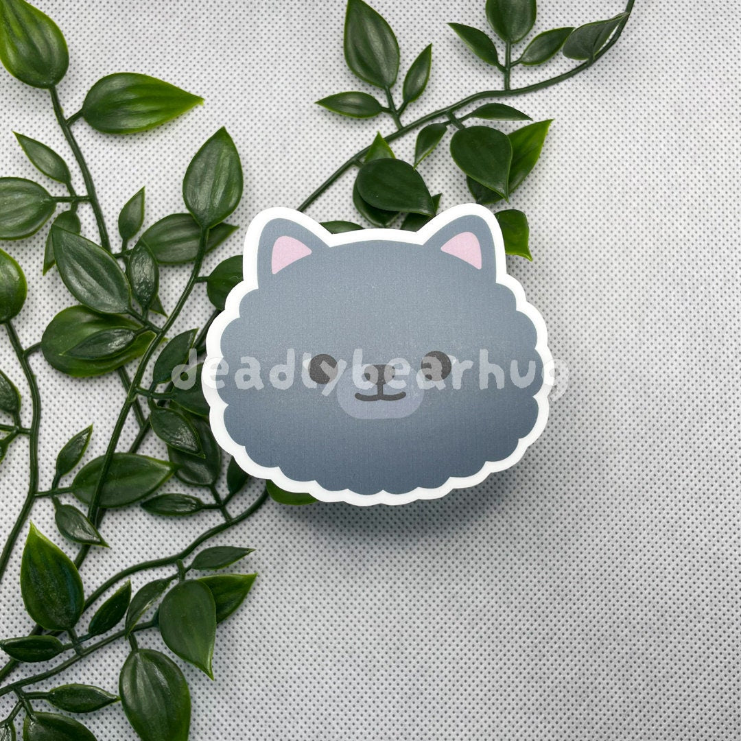 Pomeranian Dog Weatherproof Matte Vinyl Sticker Decal / Red Orange Black White