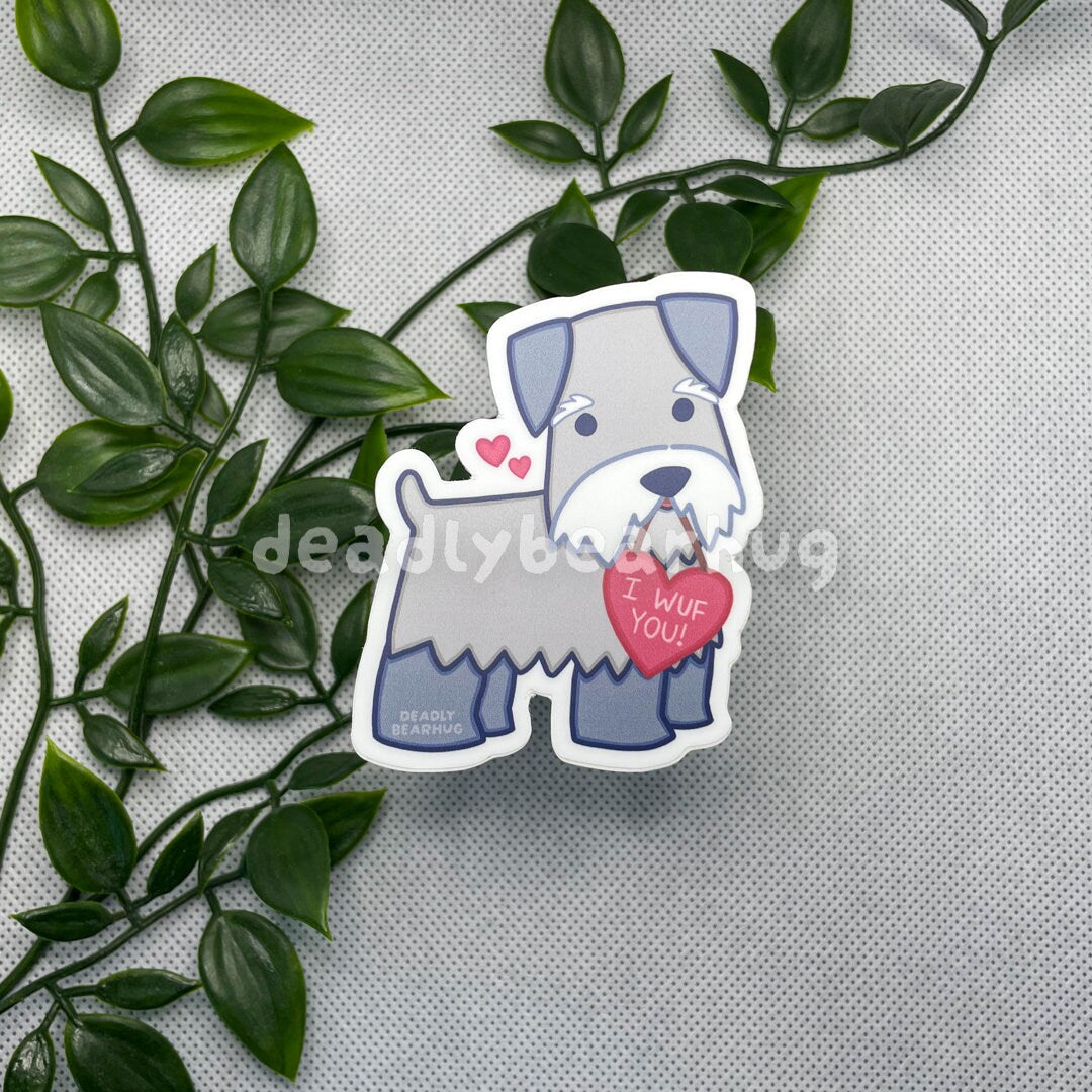 Schnauzer Valentine's Love Weatherproof Matte Vinyl Sticker Decal