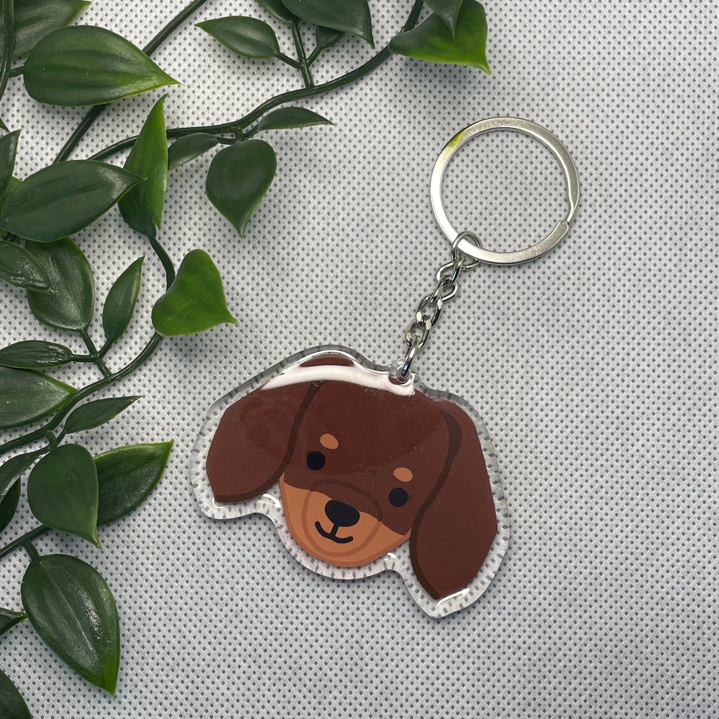 Dachshund Dog Double-Sided Epoxy Acrylic Keychain