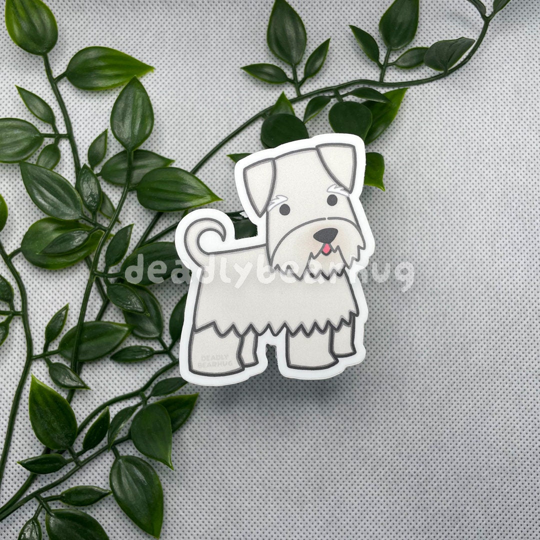 White Schnauzer Weatherproof Matte Vinyl Sticker Decal