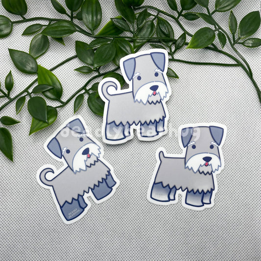 Schnauzer Salt Pepper Grey Weatherproof Matte Vinyl Sticker Decal