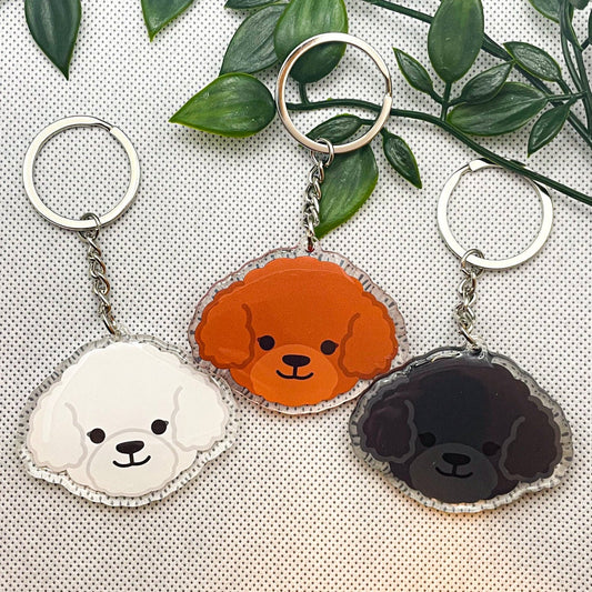 Poodle Dog Double-Sided Epoxy Acrylic Keychain