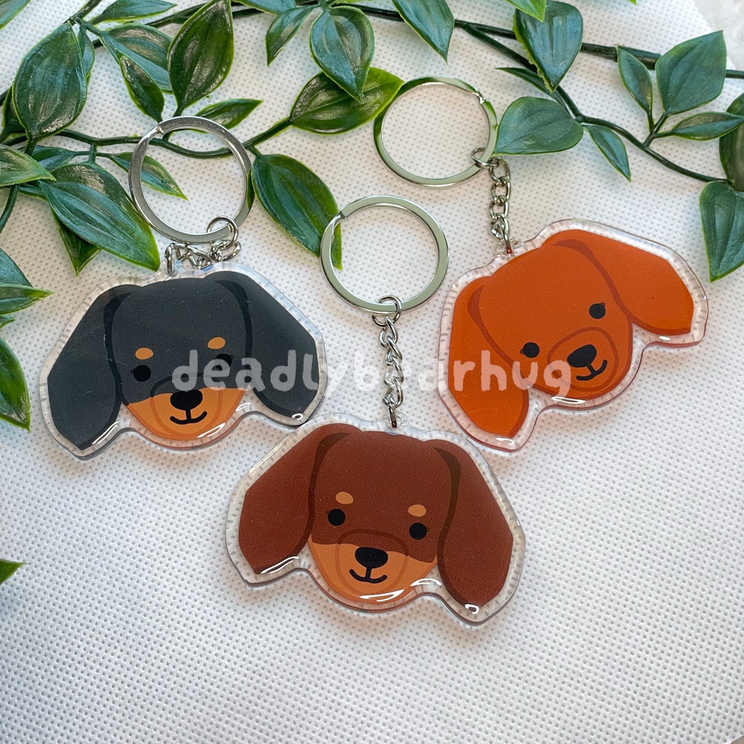 Dachshund Dog Double-Sided Epoxy Acrylic Keychain